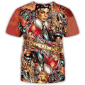 Summer fashion Michael Jackson hip-hop singer retro cool casual men Harajuku streetwear short sleeved