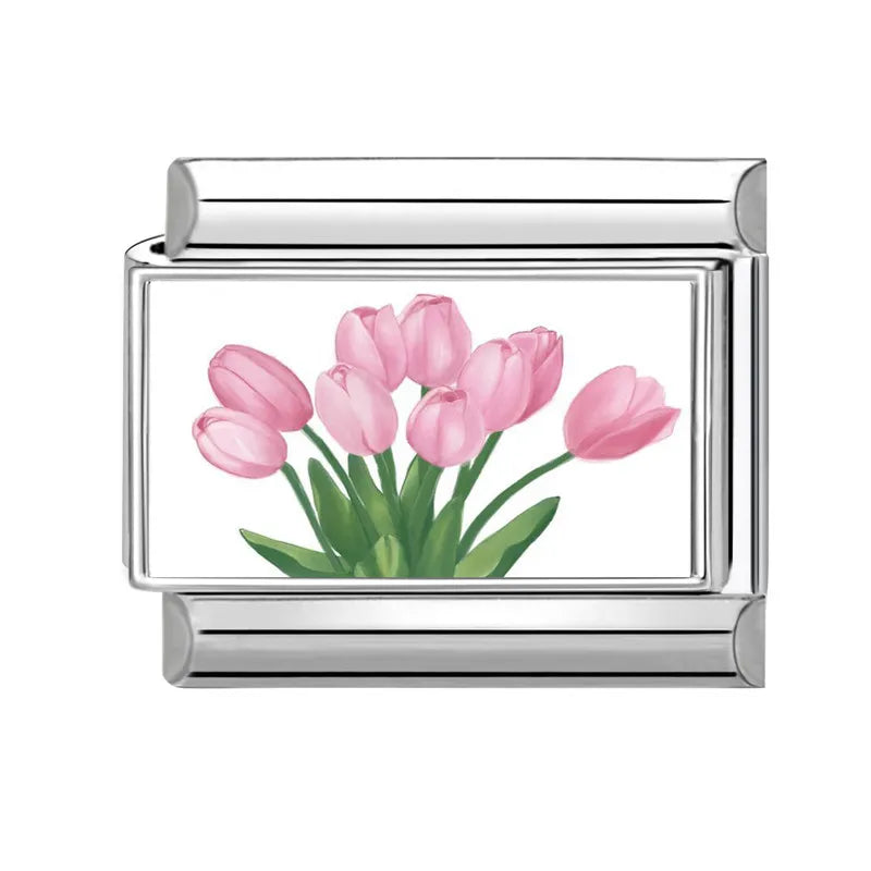 Y2K Series Heart Flowers Cherry Ball Butterfly Italian Charm Links Fit 9mm Stainless Steel Bracelet DIY Making Jewelry Gifts