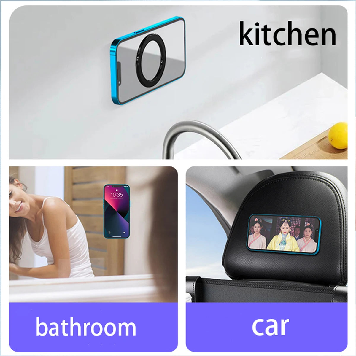 Magnetic Ring Holder For iPhone 14 13 12 Magnet Wall Mobile Phone Holder Magnetic Car Phone Stand for Magsafe case ipad Tablet